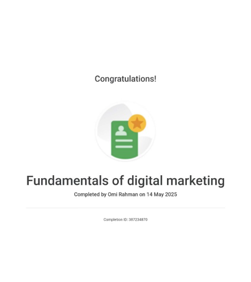 Digital Marketing Fundamentals Certificate
