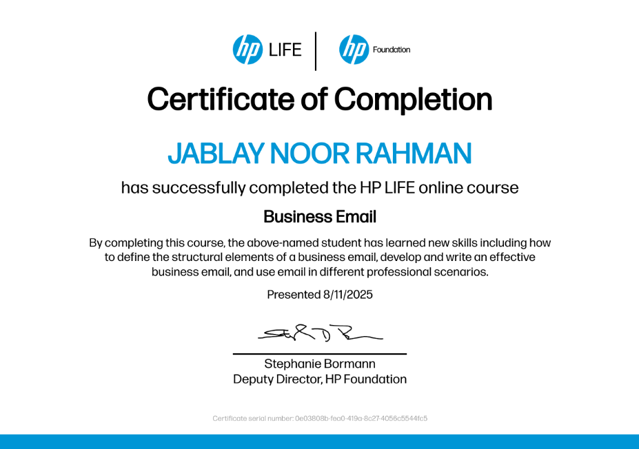 Business Email Certificate