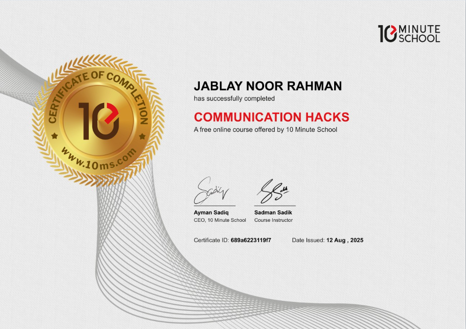 Communication Hacks Certificate